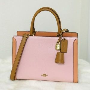 coach zoe carryall colorblock